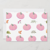 Invitation Citrouille de tracteurs roses Anniversaire de réco (Dos)