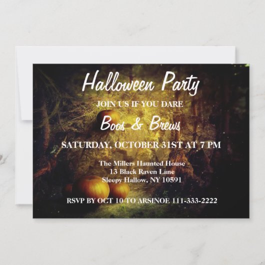 Invitation Citrouille de vacances Patch Halloween fêtes Invit (Devant)