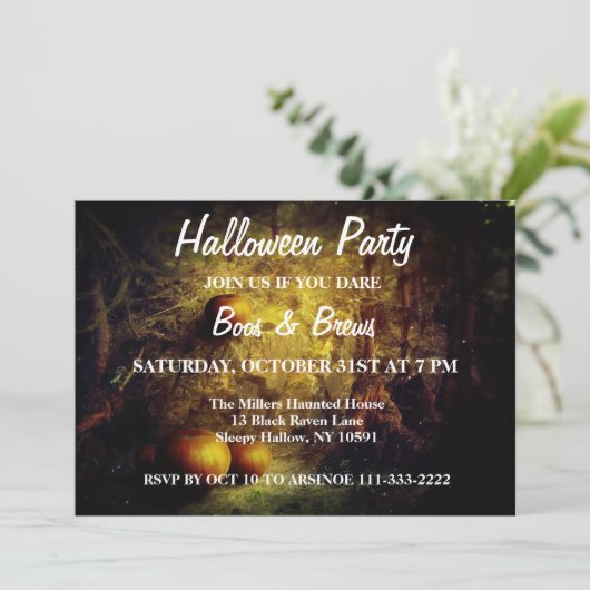 Invitation Citrouille de vacances Patch Halloween fêtes Invit (Debout devant)