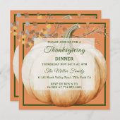 Invitation Citrouille de vacances Thanksgiving Dîner Invitati (Devant / Derrière)