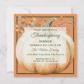 Invitation Citrouille de vacances Thanksgiving Dîner Invitati (Devant)