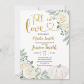 Invitation Citrouille de verdure tomber dans l'amour Baby sho (Devant)