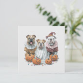 Invitation Citrouille des Bulldogs anglais d'Halloween (Debout devant)