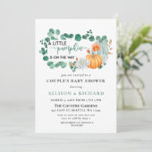 Invitation Citrouille d'Eucalyptus Baby shower de l'automne n (Debout devant)