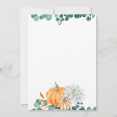 Invitation Citrouille d'Eucalyptus Baby shower de l'automne n (Dos)