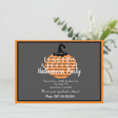 Invitation Citrouille d'Halloween adulte Orange Grey Party (Debout devant)