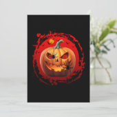 Invitation citrouille d'Halloween araignées effrayantes chauv (Debout devant)