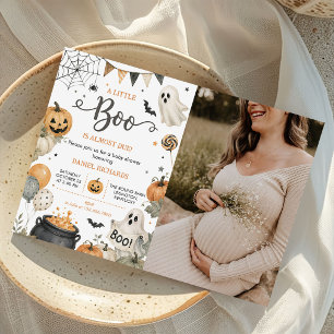 Invitation Citrouille d'Halloween Bébé Little Boo Shower Phot