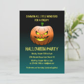 Invitation Citrouille d'Halloween effrayante (Debout devant)