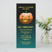Invitation Citrouille d'Halloween effrayante (Debout devant)