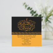 Invitation Citrouille d'Halloween Elégante Black Orange Invit (Debout devant)