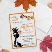 Invitation Citrouille d'Halloween en route Fête bébé sorcière