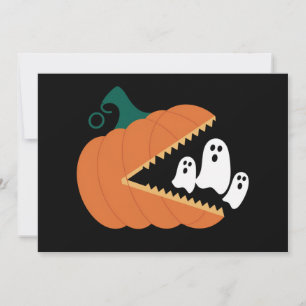 Invitation Citrouille d'Halloween Garçons Enfants Fantômes Dr