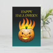 Invitation Citrouille d'Halloween Jack-o-lantern (Debout devant)