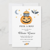 Invitation Citrouille d'Halloween Jack-o-lantern Baby shower (Devant)