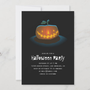 Invitation Citrouille d'Halloween Jack-o'-lantern Éffrayant