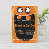 Invitation Citrouille d'Halloween Jack O Lantern fête de déco (Debout devant)