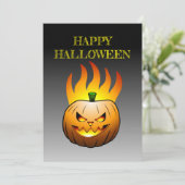 Invitation Citrouille d'Halloween Jack-o-lanterne (Debout devant)