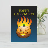Invitation Citrouille d'Halloween Jack-o-lanterne (Debout devant)