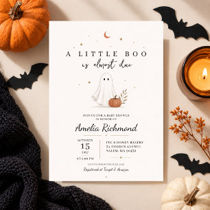 Invitation Citrouille d'Halloween minimaliste presque mignonn