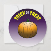Invitation Citrouille d'Halloween pour aller chercher des fri (Dos)