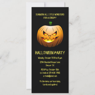 Invitation Citrouille d'Halloween qui brûle de façon flippant