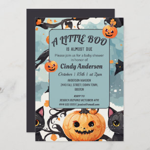 Invitation Citrouille d'Halloween un petit baby shower de liv
