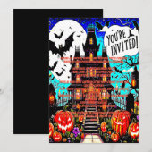 Invitation Citrouille d'Haloween (Devant / Derrière)