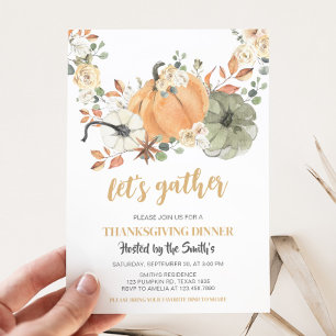 Invitation Citrouille Dîners Thanksgiving