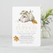 Invitation Citrouille d'oiseaux Baby shower d'aquarelle d'aut (Debout devant)