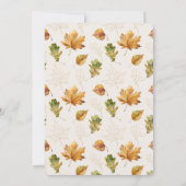 Invitation Citrouille d'oiseaux Leaves d'automne Aquarelle 1e (Dos)