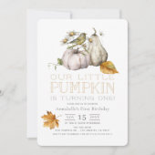 Invitation Citrouille d'oiseaux Leaves d'automne Aquarelle 1e (Devant)