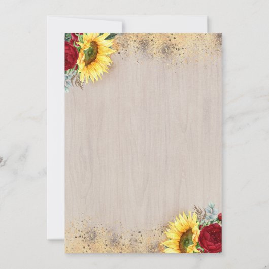 Invitation Citrouille d'or Floral Rustic Fall (Dos)