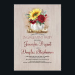 Invitation Citrouille d'or Floral Rustic Fall<br><div class="desc">Rosier rouge Bourgogne et vase citrouille fleuri de tournesol vase champêtre automne invitation</div>