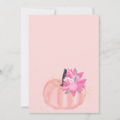 Invitation citrouille doré rose florale automne Sweet 16 (Dos)