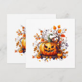 Invitation citrouille drôle d'automne Halloween (Devant / Derrière)