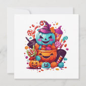 Invitation citrouille drôle d'Halloween (Dos)