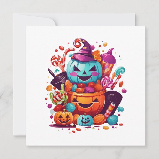Invitation citrouille drôle d'Halloween (Devant)