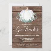 Invitation Citrouille du dîner de Thanksgiving (Devant)