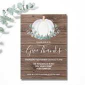 Invitation Citrouille du dîner de Thanksgiving