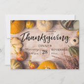 Invitation Citrouille du dîner de Thanksgiving (Devant)