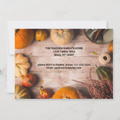 Invitation Citrouille du dîner de Thanksgiving (Dos)