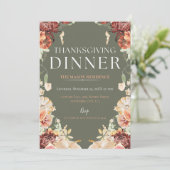 Invitation Citrouille du dîner de Thanksgiving rustique (Debout devant)