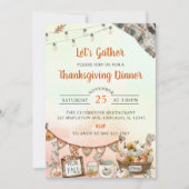 Invitation Citrouille du dîner de Thanksgiving rustique (Devant)