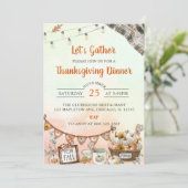 Invitation Citrouille du dîner de Thanksgiving rustique (Debout devant)