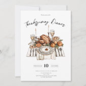 Invitation Citrouille du dîner de Thanksgiving rustique (Devant)