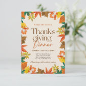 Invitation Citrouille du dîner de Thanksgiving rustique (Debout devant)