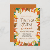 Invitation Citrouille du dîner de Thanksgiving rustique (Devant / Derrière)