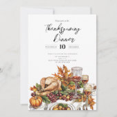 Invitation Citrouille du dîner de Thanksgiving rustique (Devant)