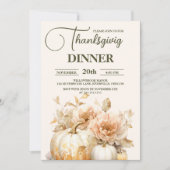 Invitation Citrouille du dîner de Thanksgiving rustique (Devant)